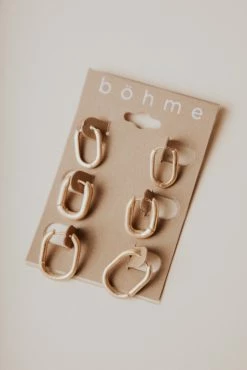 LA RADIANT VAL JEAN GLOBAL Jewelry Janessa Huggie Hoop Set