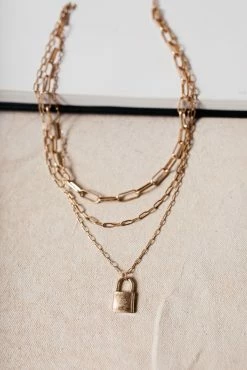 JOYFUL JEWELRY Neila Gold Lock Chain Necklace