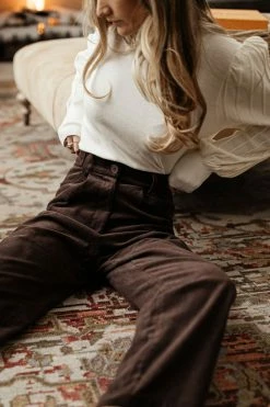 CRESCENT Adora Corduroy Pants In Brown - FINAL SALE