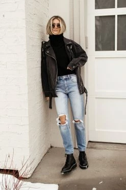 QIZHEN Marcello Denim Moto Jacket - FINAL SALE