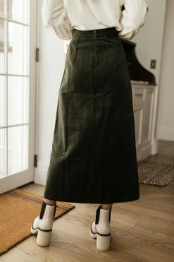 LISTICLE Ninette Maxi Skirt In Olive - FINAL SALE