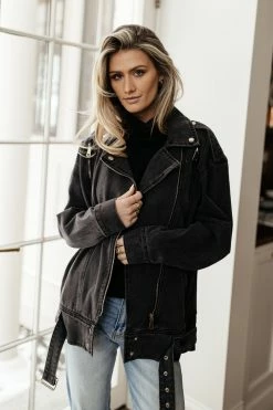 QIZHEN Marcello Denim Moto Jacket - FINAL SALE