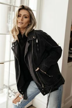 QIZHEN Marcello Denim Moto Jacket - FINAL SALE