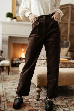 CRESCENT Adora Corduroy Pants In Brown - FINAL SALE