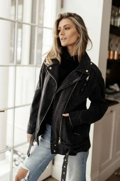 QIZHEN Marcello Denim Moto Jacket - FINAL SALE