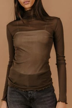 Flash Sale 💯 HEM&THREAD Eliana Layering Top In Mocha - FINAL SALE 👏 11 HEM&THREAD Eliana Layering Top In Mocha - FINAL SALE