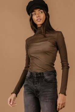 HEM&THREAD Eliana Layering Top In Mocha - FINAL SALE