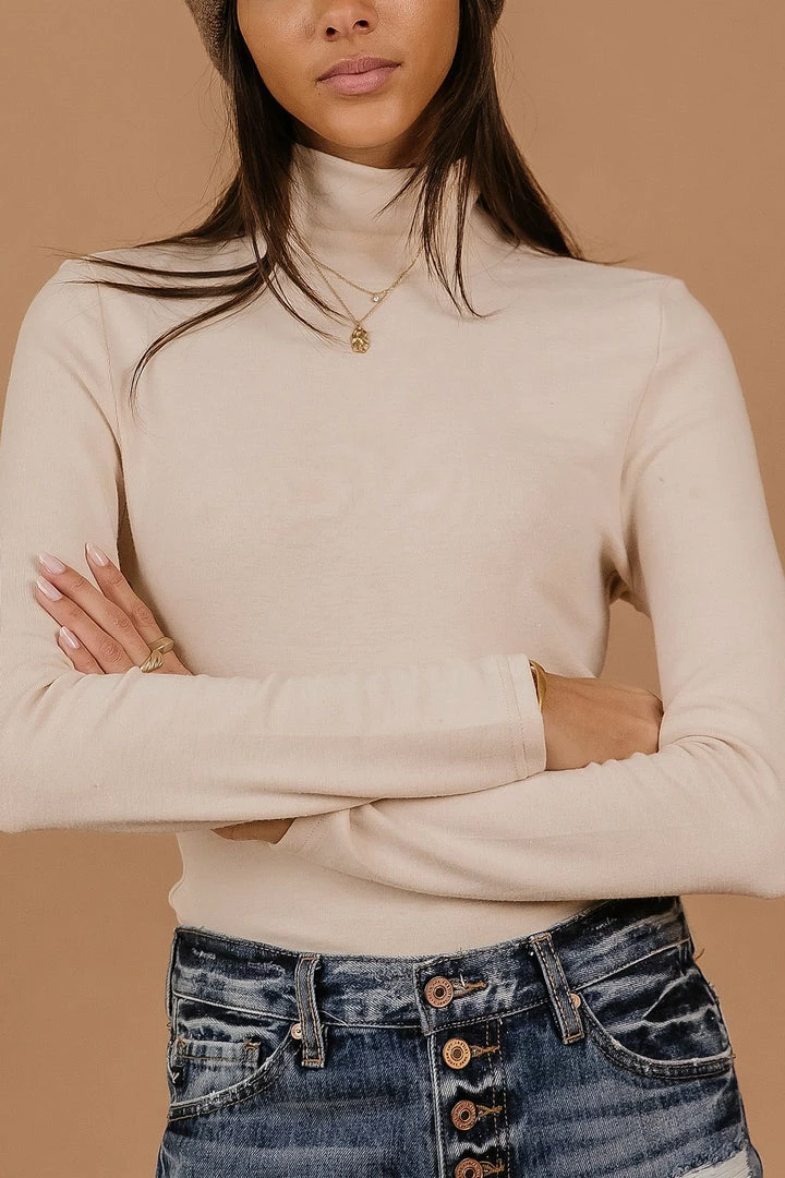 Cheapest ✔️ PAPER CRANE Diann Mock Neck Top In Taupe - FINAL SALE 🎁 4 PAPER CRANE Diann Mock Neck Top In Taupe - FINAL SALE