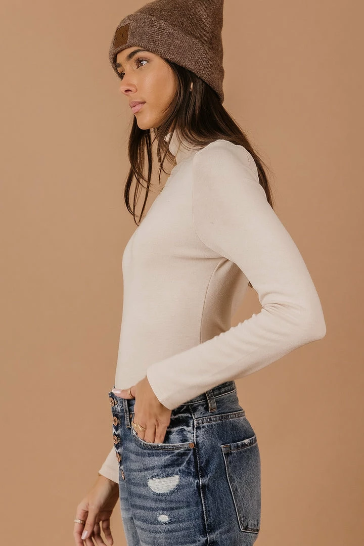 Cheapest ✔️ PAPER CRANE Diann Mock Neck Top In Taupe - FINAL SALE 🎁 8 PAPER CRANE Diann Mock Neck Top In Taupe - FINAL SALE