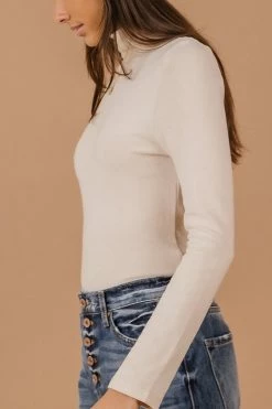 Cheapest ✔️ PAPER CRANE Diann Mock Neck Top In Taupe - FINAL SALE 🎁 18 PAPER CRANE Diann Mock Neck Top In Taupe - FINAL SALE