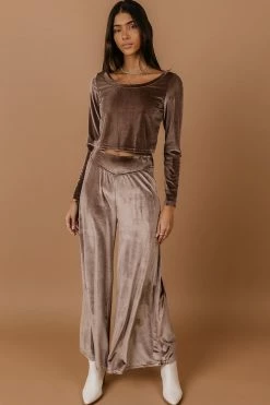 LISTICLE Kira Velour Set In Blue - FINAL SALE