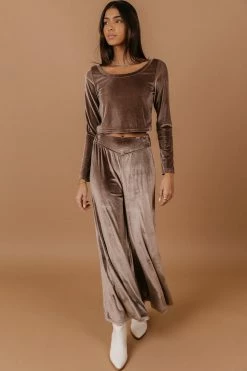 LISTICLE Kira Velour Set In Blue - FINAL SALE