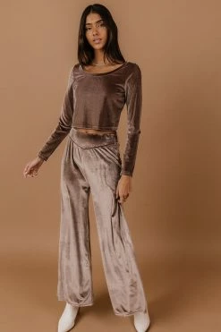 LISTICLE Kira Velour Set In Blue - FINAL SALE