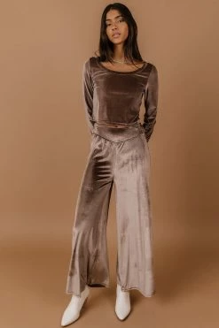 LISTICLE Kira Velour Set In Blue - FINAL SALE