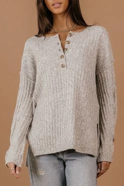 HEM&THREAD Justine Top In Grey - FINAL SALE