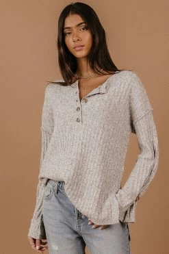 HEM&THREAD Justine Top In Grey - FINAL SALE