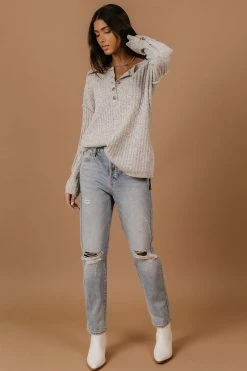 HEM&THREAD Justine Top In Grey - FINAL SALE
