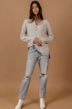 HEM&THREAD Justine Top In Grey - FINAL SALE