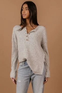 HEM&THREAD Justine Top In Grey - FINAL SALE