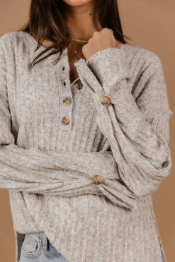 HEM&THREAD Justine Top In Grey - FINAL SALE