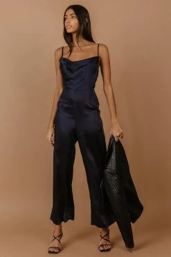 LUSH CLOTHING Agna Jumpsuit In Navy - FINAL SALE