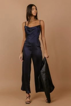 LUSH CLOTHING Agna Jumpsuit In Navy - FINAL SALE