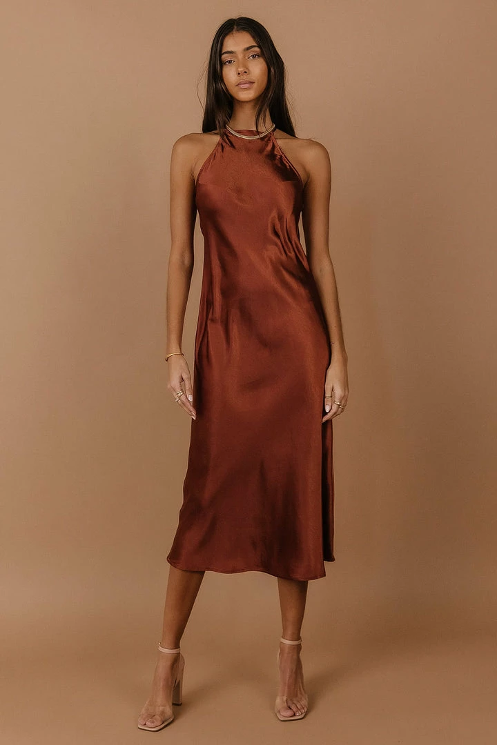 Discount π₯° DRESS FORUM Brynn Midi π Dress In Rust - FINAL SALE π 1 DRESS FORUM Brynn Midi Dress In Rust - FINAL SALE