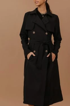 SINA Enola Trench Coat In Black - FINAL SALE