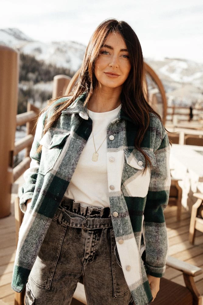 Promo ๐ QIZHEN Plaid ๐ Shirt Jacket In Green - FINAL SALE โญ 6 QIZHEN Plaid Shirt Jacket In Green - FINAL SALE