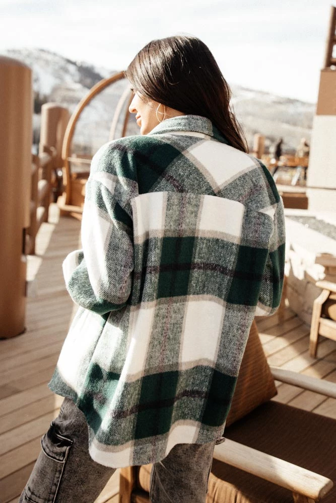 Promo ๐ QIZHEN Plaid ๐ Shirt Jacket In Green - FINAL SALE โญ 2 QIZHEN Plaid Shirt Jacket In Green - FINAL SALE