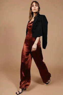 LUSH CLOTHING Agna Jumpsuit In Cognac - FINAL SALE
