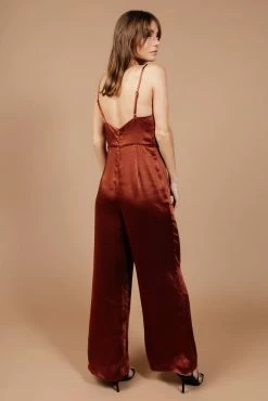 LUSH CLOTHING Agna Jumpsuit In Cognac - FINAL SALE
