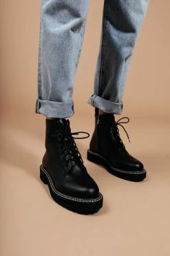 BEAST FASHION Shoes Millie Combat Boots In Black -FINAL SALE