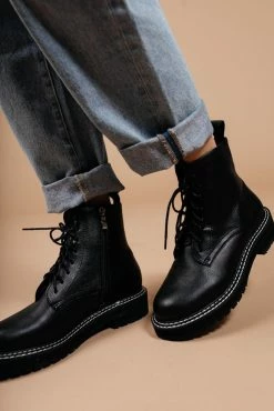 BEAST FASHION Shoes Millie Combat Boots In Black -FINAL SALE