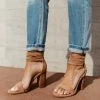 FREE SOUL/MIRACLE MILE Blair Ankle Strap Heels In Nude