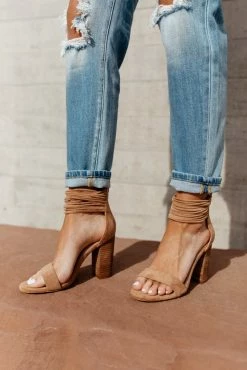 FREE SOUL/MIRACLE MILE Blair Ankle Strap Heels In Nude