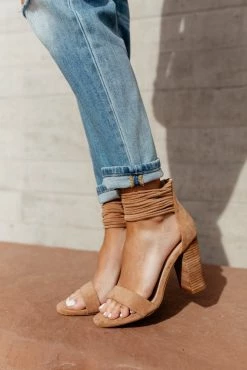 FREE SOUL/MIRACLE MILE Blair Ankle Strap Heels In Nude