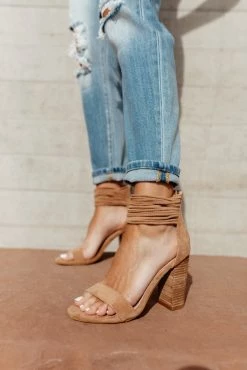 FREE SOUL/MIRACLE MILE Blair Ankle Strap Heels In Nude