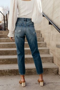 KANCAN Bohme Rata Distressed Mom Jeans - FINAL SALE