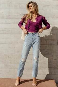 SINA Sweaters Leonie Set In Magenta - FINAL SALE