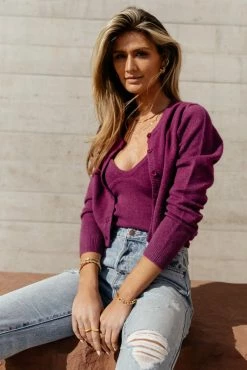SINA Sweaters Leonie Set In Magenta - FINAL SALE