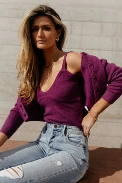 SINA Sweaters Leonie Set In Magenta - FINAL SALE