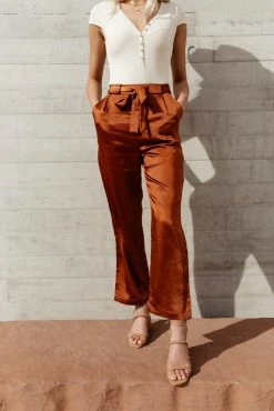 SKIES ARE BLUE Adalene Satin Pants - FINAL SALE