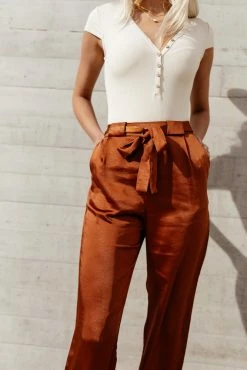 SKIES ARE BLUE Adalene Satin Pants - FINAL SALE