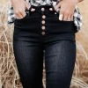 BLACK PEARL DENIM Bohme Button Fly Bermuda Shorts In Black - FINAL SALE
