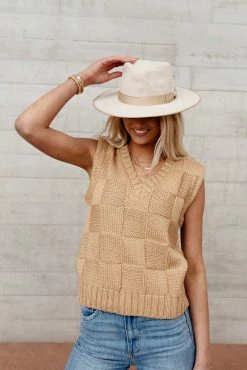 Budget ๐ฅ SINA Rudie Sweater Vest In Tan Tops โ 9 SINA Rudie Sweater Vest In Tan Tops