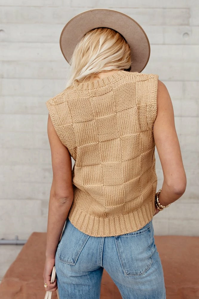 Budget ๐ฅ SINA Rudie Sweater Vest In Tan Tops โ 5 SINA Rudie Sweater Vest In Tan Tops