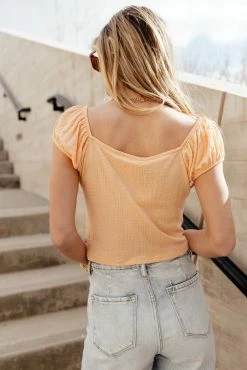 GINGER G Tops Dixie Cropped Top In Orange - FINAL SALE
