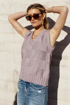 SINA Rudie Sweater Vest In Purple Sweaters