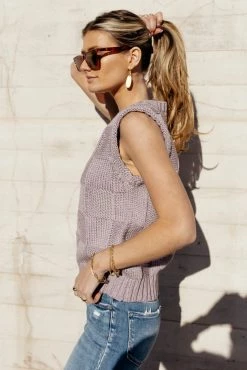 SINA Rudie Sweater Vest In Purple Sweaters